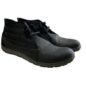 Merrell Ashland Chukka Lace Up Embossed Suede Leather Bootie Women 9 Blk J42504